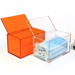 Caja de sombra acrílica pequeña transparente cuadrada de diferentes tamaños personalizada, caja de exhibición de almacenamiento acrílica con cubo con bisagras - Product Image 4