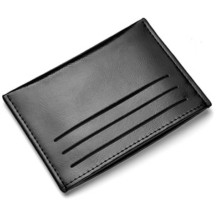 定制简约黑色男士简约皮革钱包复古风格，带信用卡和sim卡夹 - Product Image 5