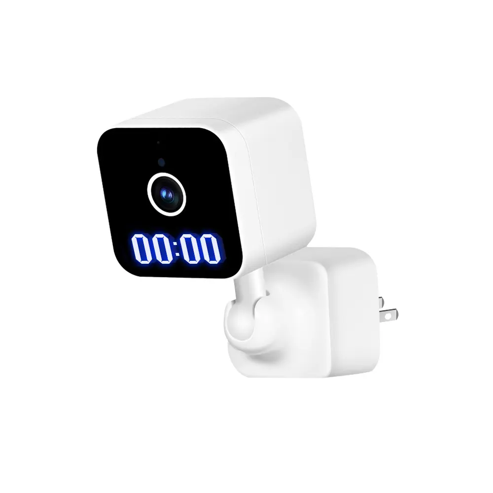 Vision nocturne Tuya Smart Life WIFI IP caméra prise murale horloge numérique Cam sans fil 1080P intérieur sécurité à domicile CCTV caméra chargeur