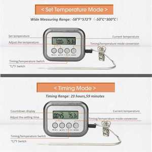 Termometro digitale a sonda singola per la carne con avviso Timer Display LCD regolatore di temperatura del forno per la cottura di torrefazione BBQ ODM - Product Image 4