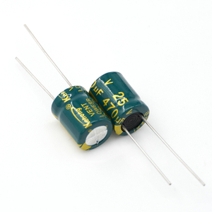 定制高频低阻抗25V 470uf电容器绿金外壳铝电解电容器 - Product Image 2