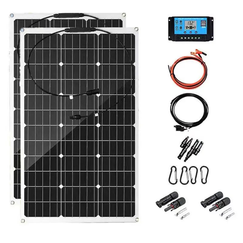 Panel surya Pv fleksibel otomatis pengisian daya usb Harga terbaik 12V 100W 150W 200W 250W Panel surya RV lipat Mono untuk perahu berkemah