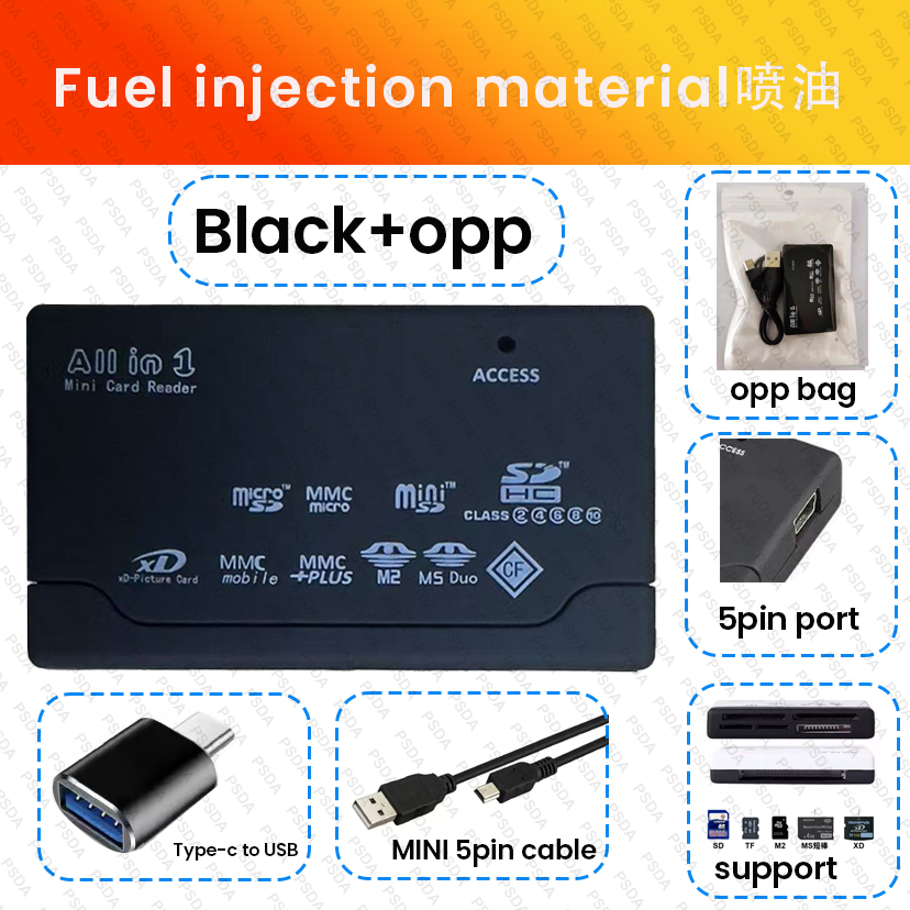 Injection de carburant noir (sac OPP) + câble USB + adaptateur LeEco