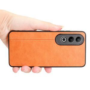 OnePlus Nord CE4 için sütür tasarım Retro PU deri telefon kılıfı/Oppo K12 mat arka kapak koruma kılıf için - Product Image 2