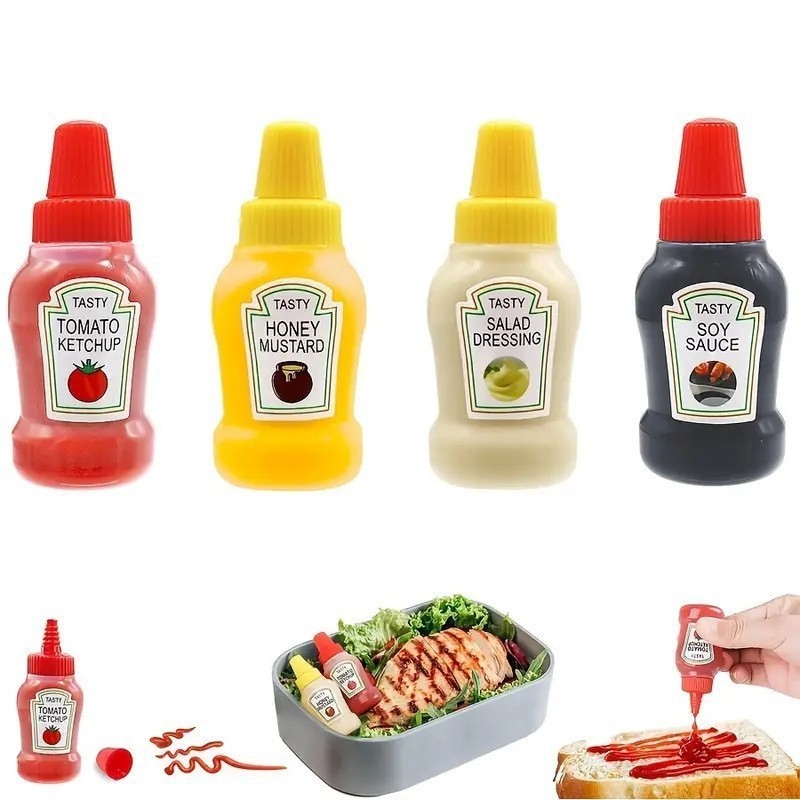 4 bouteilles de sauce soja en forme de gourde