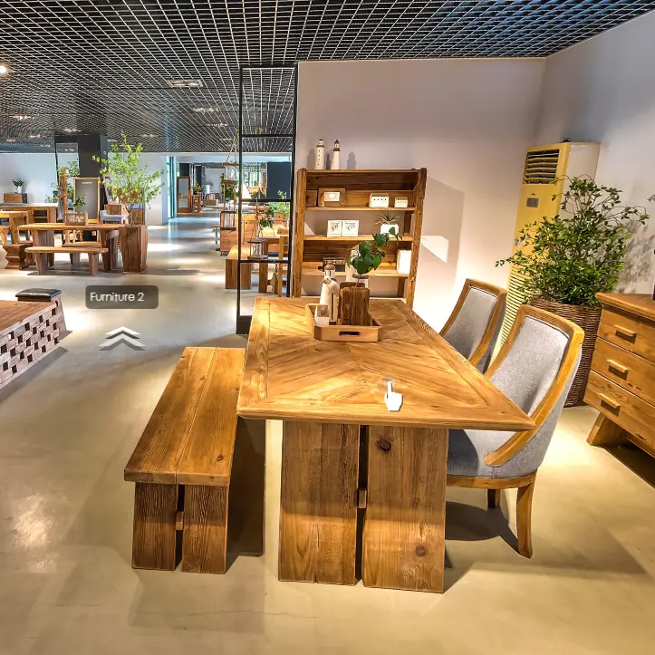 Banco de comedor de madera maciza para interior