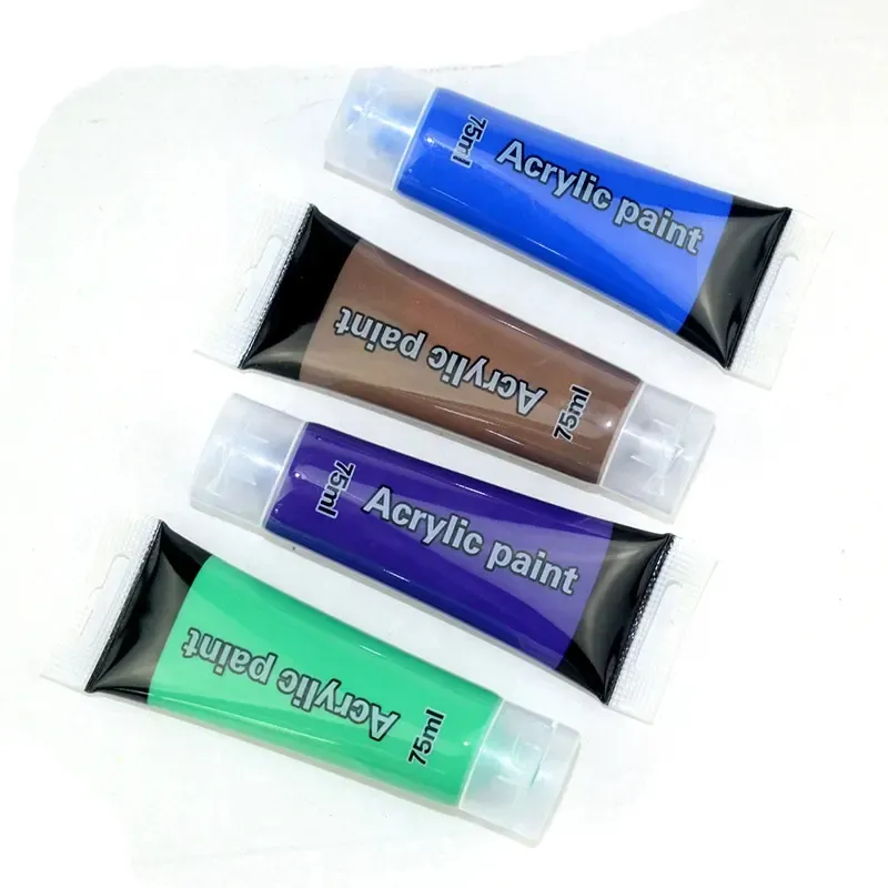 12 Kleuren 75Ml Slang Acrylverf Tube Van Hoge-Plastic Vloeistof Acryl Kleur Art Verf Voor Studio Handgeschilderde Creatie