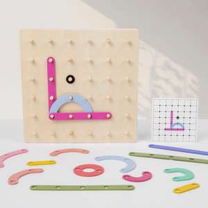 Arapça harfler erken eğitici oyuncak arap alfabesi ve rakamları ile ahşap Geoboard üzerine bir mektup oluşturun - Product Image 3