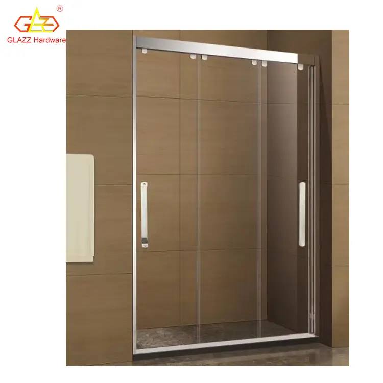 กระจกพับง่ายตู้อาบน้ำ3แผงประตูหน้าจอบานเลื่อน