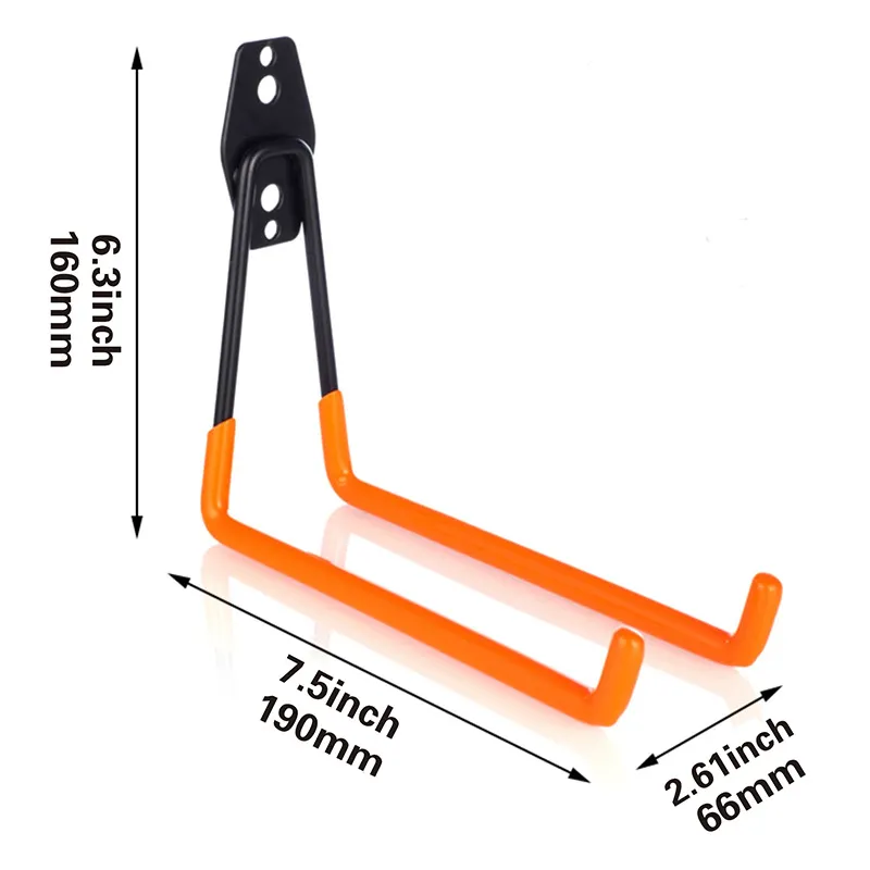 Ganchos de garaje Almacenamiento de almacén de metal herramientas de jardín pesadas herramientas de hardware Almacenamiento de pared de Metal gancho sumergido