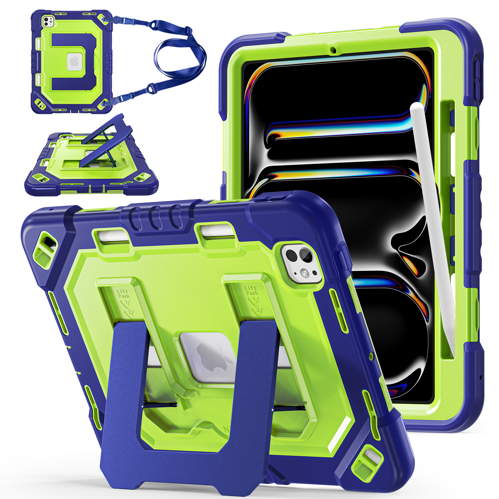 Navy blue+Lime