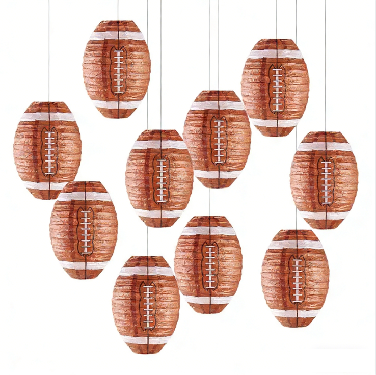 10 ballons de rugby marron