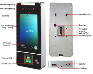 INJES Dynamische Gesicht und Fingerprint Anerkennung Dual Kamera WG Sicherheit IN HERAUS Gesichts Zeit Teilnahme Access Control Terminal - Product Image 5