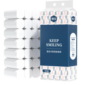 Embossed Natural <strong>Raw</strong> Bamboo Pulp Thin Paper Affordable <strong>Toilet</strong> Paper Customized Soft <strong>Toilet</strong> Paper Roll Manufacturer - Product Image 1