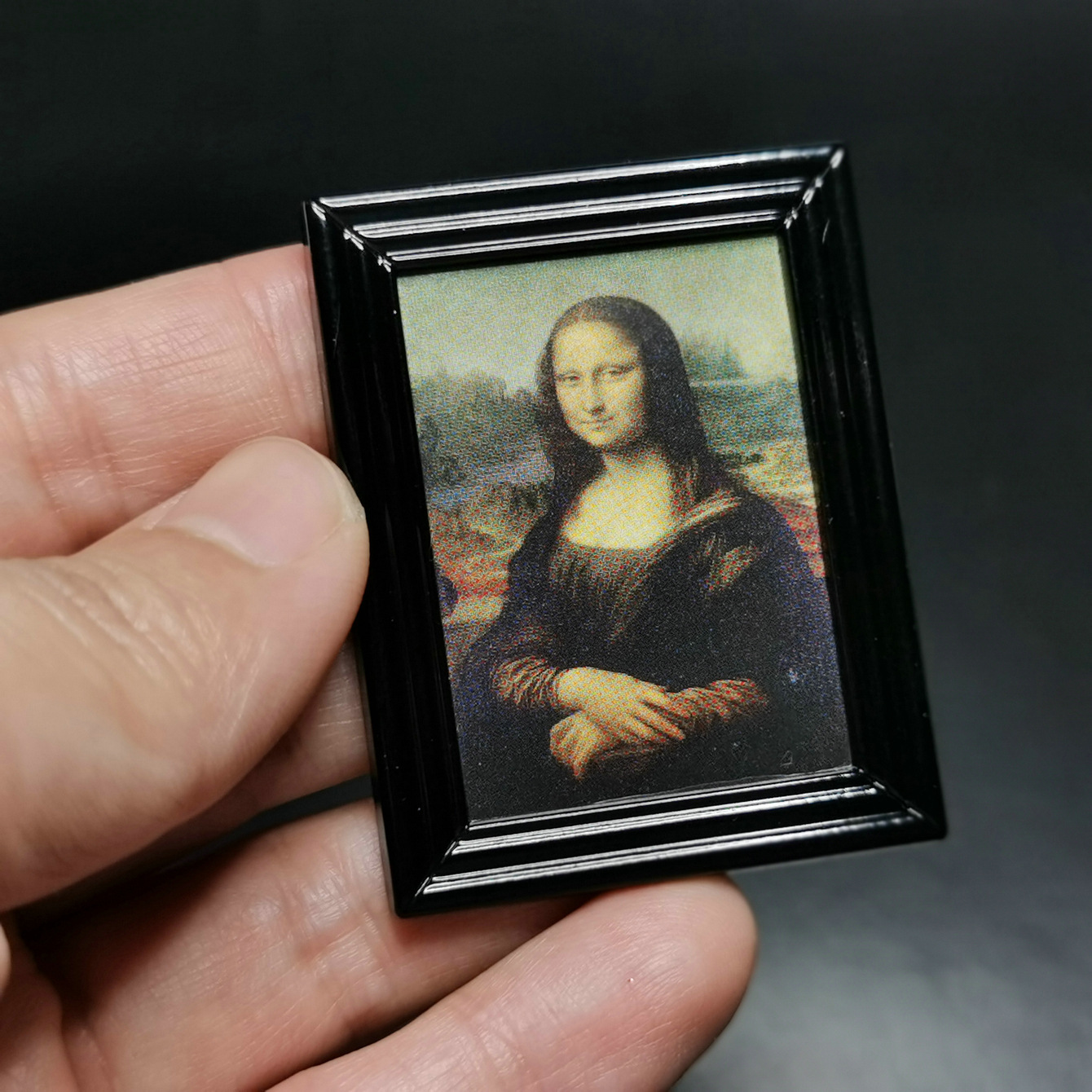 Mona Lisa colorida en marco negro