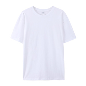 批发高品质180克<span class=keywords><strong>100</strong></span>% 棉t恤男女通用定制标志空白O领加大码男式t恤