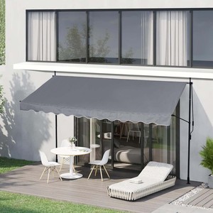 Manual Retractable Awning Adjustable Pergola <strong>Shade</strong> Cover With UV Protection Ideal for Any Window or <strong>Door</strong> Black - Product Image 6