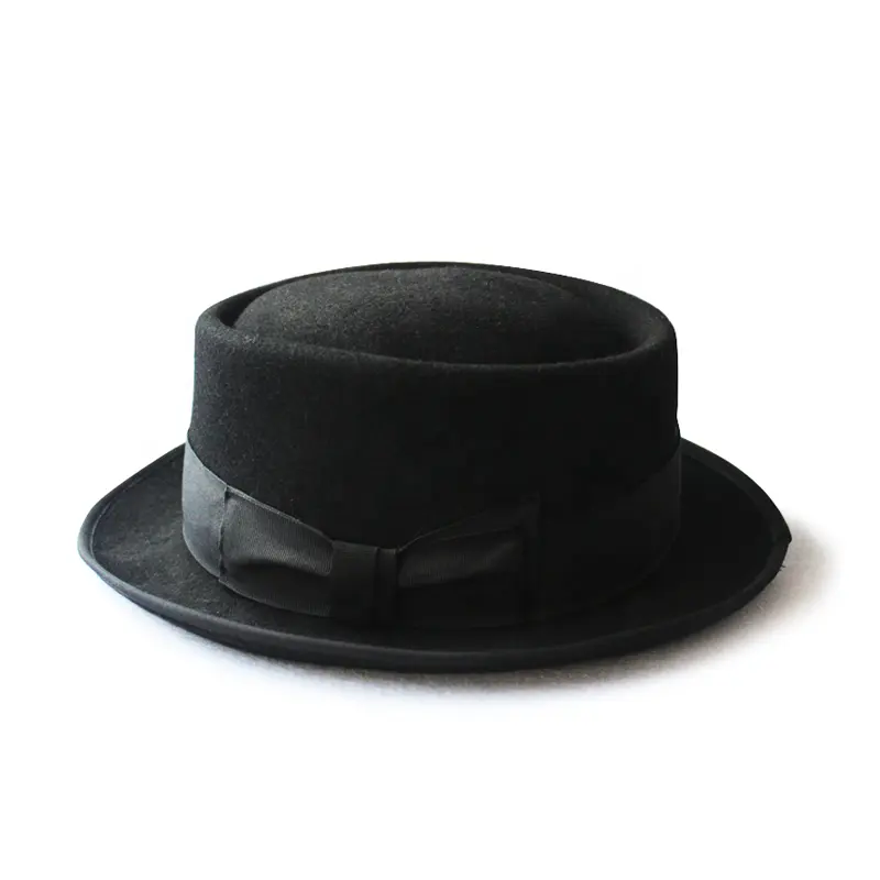 Cappello di torta di maiale chapeau haut de forme gaucho in feltro di lana per uomo