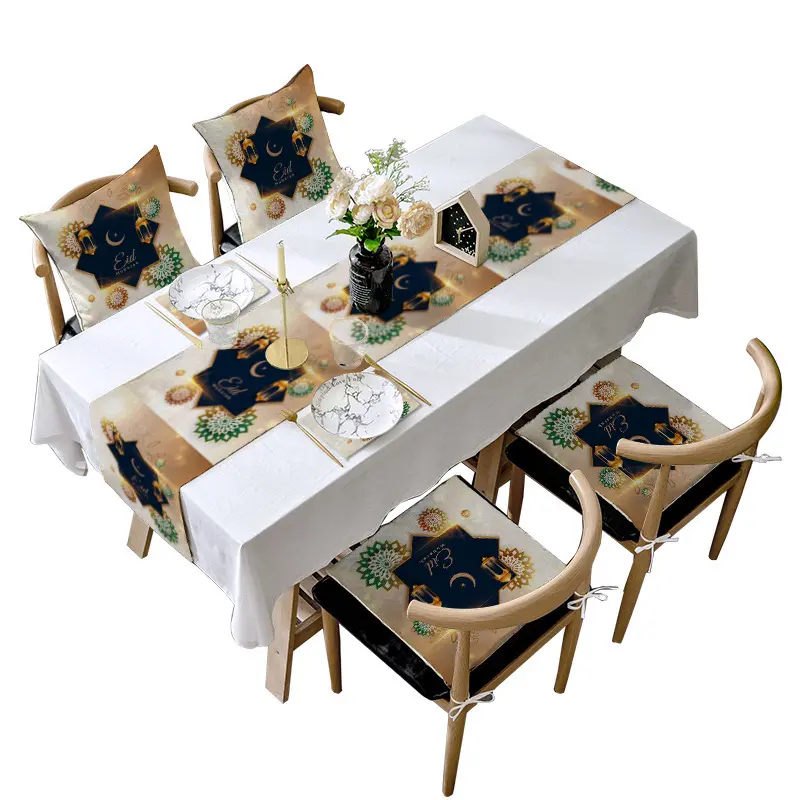 Muslim Egyptian Ramadan Eid Mubarak Tablecloth Table Over Chair Cover Table Runner For Ramadan Decorations 2023