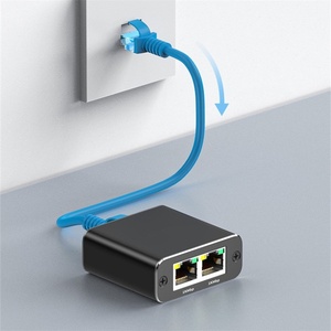 Internet Connection Extender Network Switch Stapelbarer Gigabit 1 bis 4 Ethernet Network Splitter mit USB-Kabel RJ45 LAN Adapter