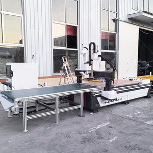 Máquina cortadora de cambio de cuchillo de fila recta China 1325 con plataforma automática de carga y descarga - Product Image 4