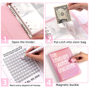 100 zarf gevşek yaprak kitap bağlayıcı PU kapak dizüstü para planlayıcısı kitap tutma kitap