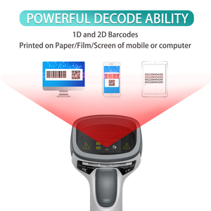 Portátil escáner de código QR lector de código de barras USB con cable 1D 2D escáner de código de barras - Product Image 3