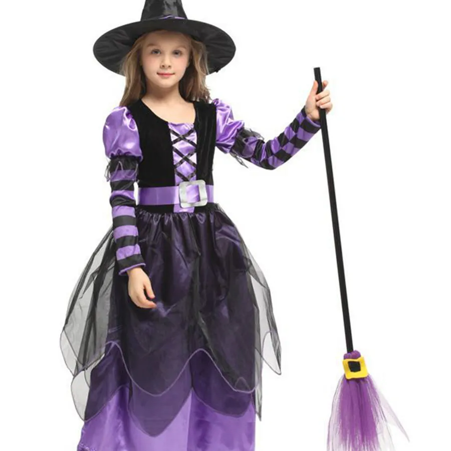 Jia Party Carnival children's Girl Fairy Tales Purple Witch Princess abbigliamento cappello per bambini