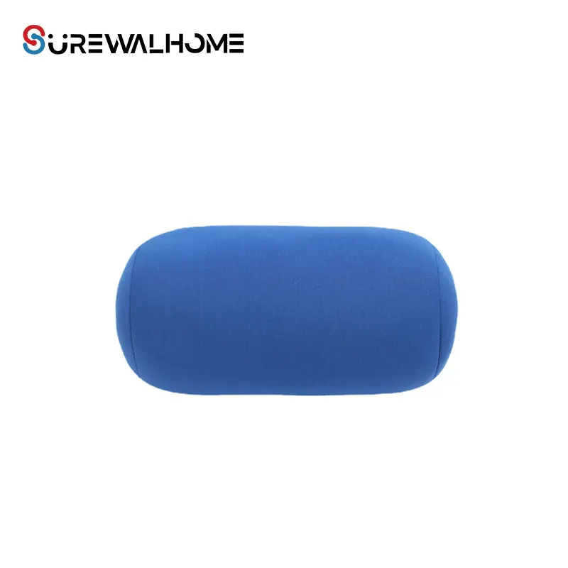 Almohada de partículas de espuma SUREWALHOME, almohada cilíndrica sólida, almohada multifuncional para proteger el cuello y la cintura