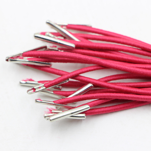 2mm 3mm Black <strong>Elastic</strong> <strong>Cord</strong> <strong>With</strong> Two <strong>Ends</strong> Metal <strong>Barbs</strong> for Note Book, Bracelets Round <strong>Elastic</strong> <strong>Cord</strong> <strong>With</strong> Aglets Ending - Product Image 4