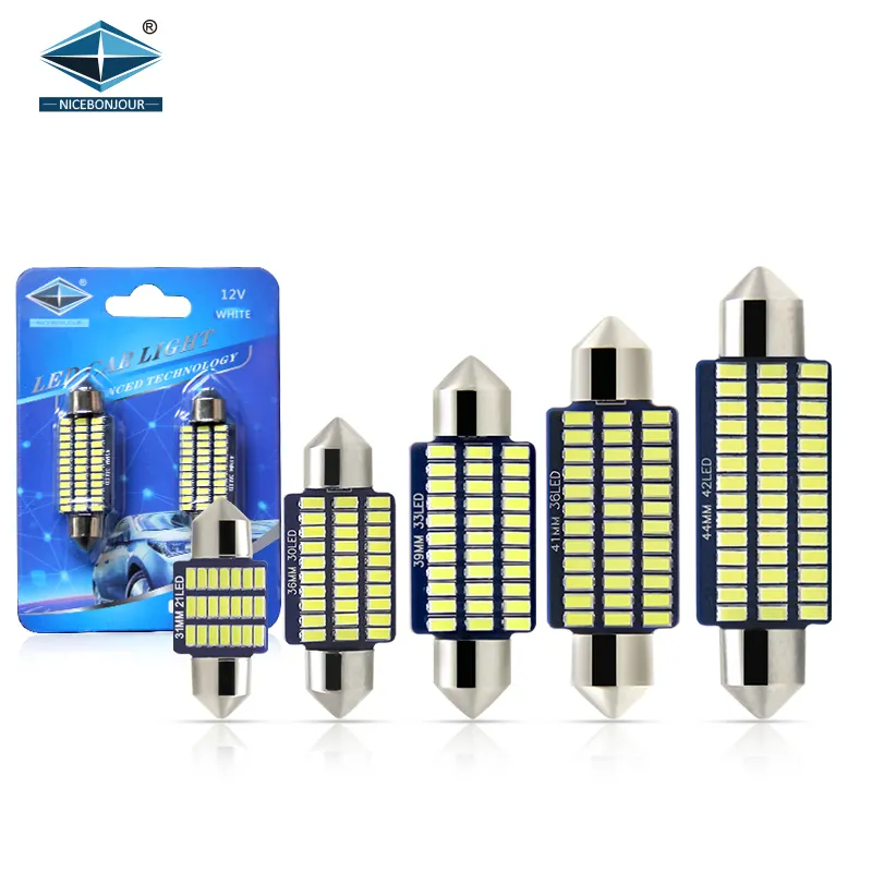 Ucuz fiyat LED s araba ışık aksesuarları 3014SMD C5W 44MM 12V ampuller Festoon araba için LED