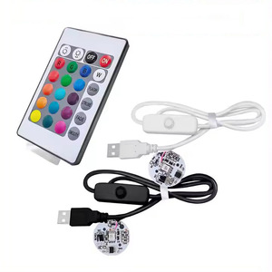 RGB LED Light Board DC 5V USB potenza ingresso gradiente colori 1 metro nero o bianco cavo telecomando 3W SMD Chip - Product Image 1