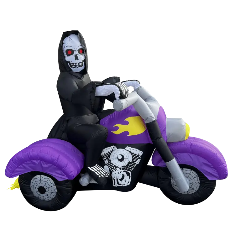 Scary Skull Rides Motorrad Riesen Halloween Schlauchboote im Freien für Familien dekorationen
