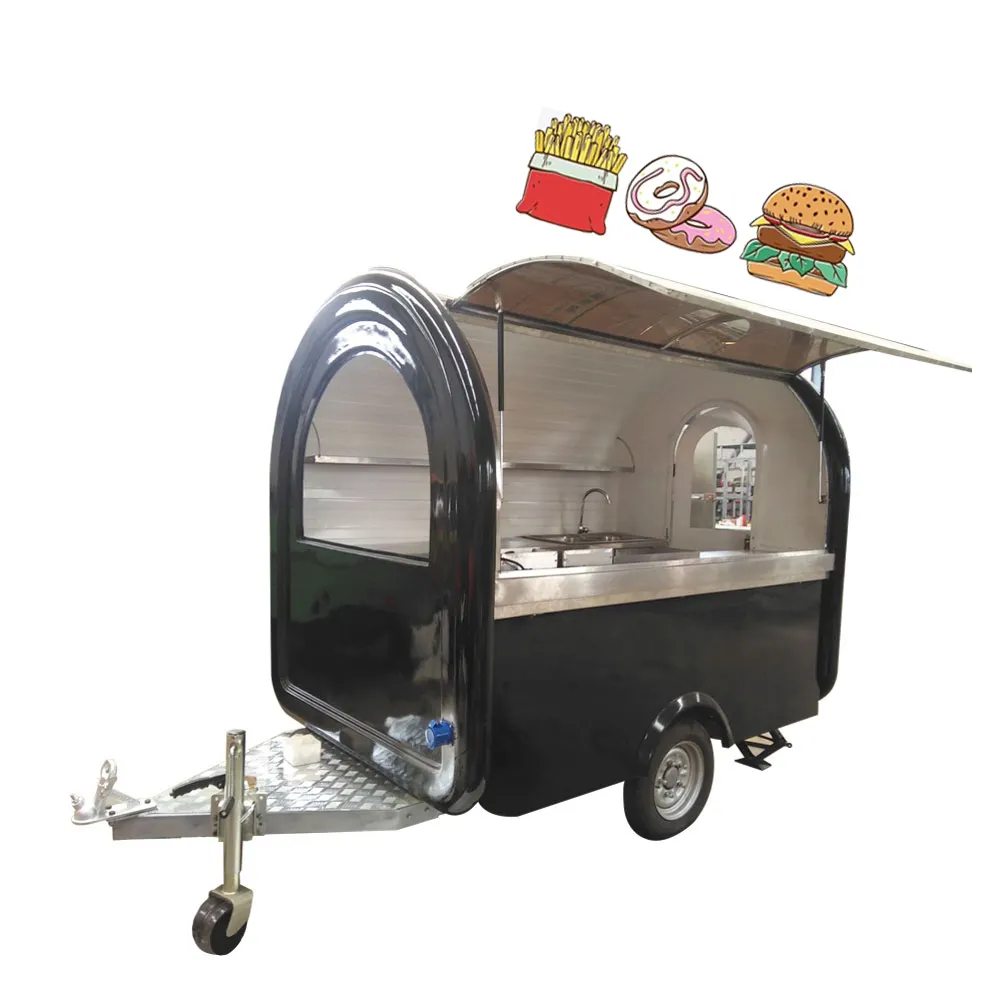 Factory Price hamburger carts street kiosk caravan trailer fast food trailer mini food cart for sale