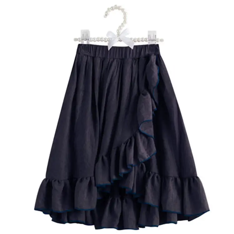 New Arrival Manufacturer Skirt Baby Girl Pink Plain Maxi Ruffles Single Layer Fashion Skirt