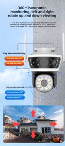 4K HD Wireless <strong>IP</strong> <strong>Camera</strong> 3 Lens 3 Screen Home Security CCTV WiFi PTZ Dome <strong>Camera</strong> <strong>with</strong> Night Vision Motion Detection <strong>Camera</strong>