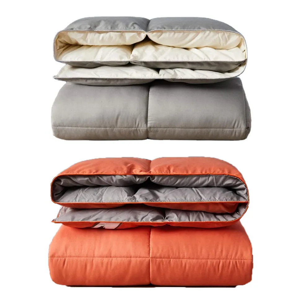 Chile Popular Two Tone Bicolor Reversible Home Use High Quality Goose Down Feather Quilted Blanket Duvet