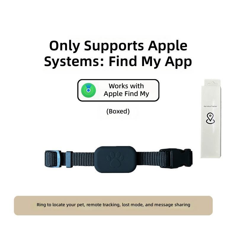 for apple pet collar-rectangular style-black-boxed