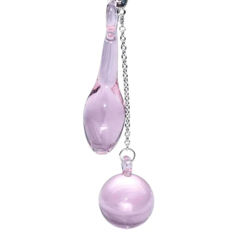 Collegamento a catena femminile all'ingrosso perline di vetro rosa Plug anale Dildo di vetro giocattoli del sesso del pene per il giocattolo anale maschile