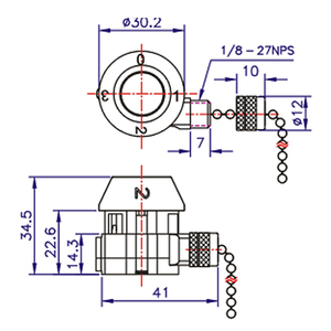 ZINGEAR çekme anahtarı ZE-208M-S6 aydınlatma Zip anahtarı 3 hız kontrol kablosu çekme anahtarı - Product Image 3