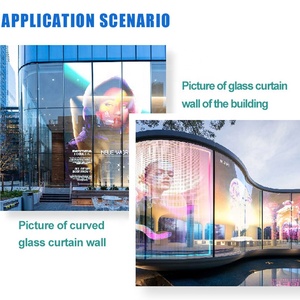 Customized Full Color Transparent Flexible <strong>LED</strong> Crystal Film Screen for Indoor Use for Elevators Wayfinding Education - Product Image 6