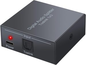 3 Port SPDIF Toslink Digital Optical Audio <strong>Splitter</strong> Aluminum Alloy SPDIF Toslink 1 in 3 Out Support LPCM 2.0 DTS Dolby-AC3 - Product Image 6