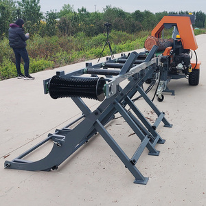 Automatische Brennholz säge maschine für die Holz bearbeitung mit Fördersystem und mobiler Portabilität