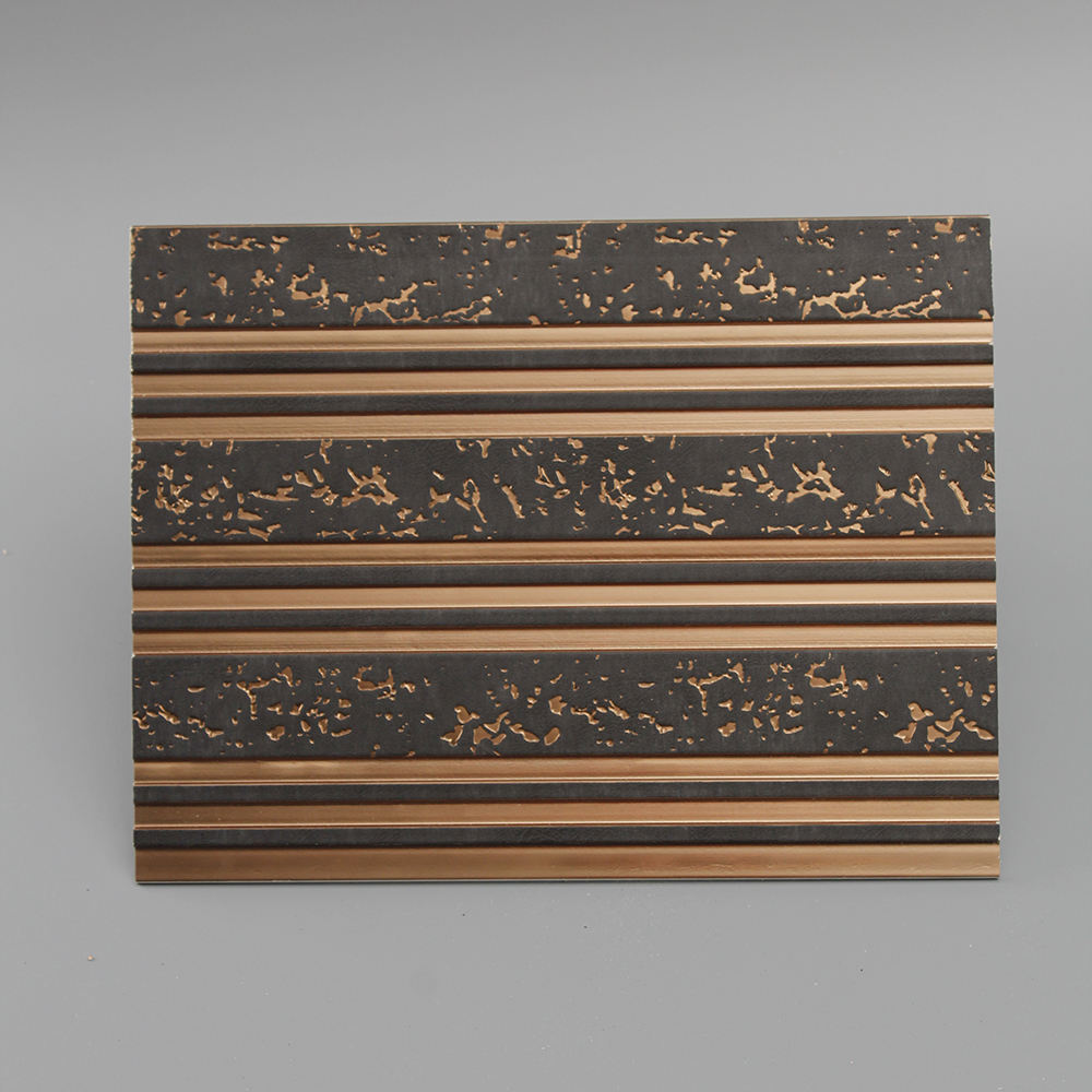 Panneau mural noir à pois dorés avec lignes dorées