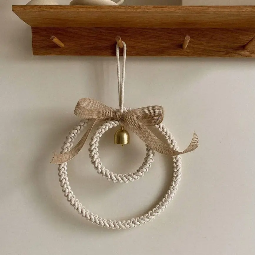 Tapiz de macramé con campana para colgar en la pared del hogar, decoración moderna para el hogar, novedad de 2000