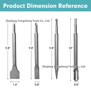 14x250 hình chữ U mở rộng ĐỤC PHẲNG bốn mảnh tròn bốn hố chọn với tay cầm tròn bằng thép SDS cộng với đục Búa điện - Product Image 5