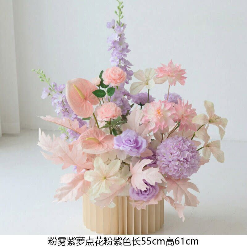 Powder mist purple flower dot pattern-c style pinkish purple