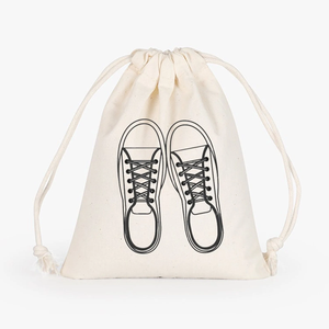 Venta caliente Calico Canvas Small Draw String Bags Bolsas de algodón con cordón personalizadas con logotipo para cosméticos - Product Image 6