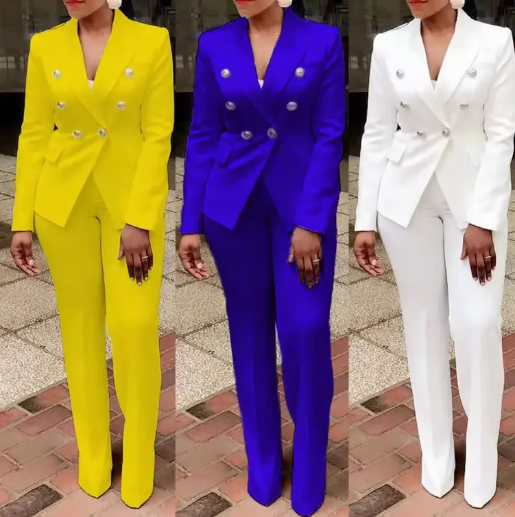 MTXC Nuevas llegadas Señoras Elegantes trajes de color sólido Conjunto para mujeres Blazer y pantalones Conjunto Trajes de negocios para mujeres