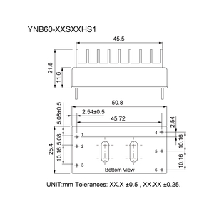 60W 1.6KV Aislamiento 4:1 Dip Regulado Salida única Convertidor de DC-DC con protección contra cortocircuitos - Product Image 4